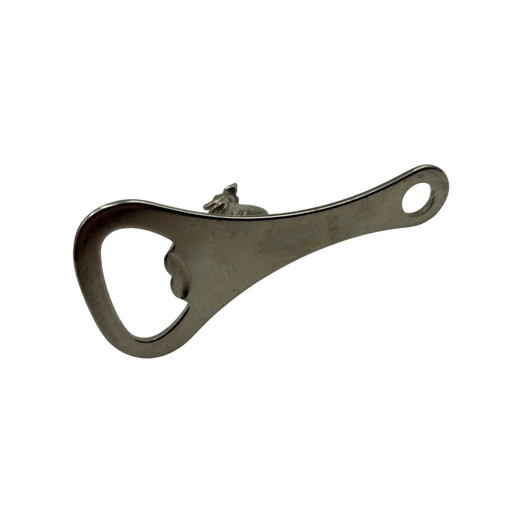 Vintage Silver Kangaroo and Joey Metal Bottle Opener Novelty Barware Souvenir
